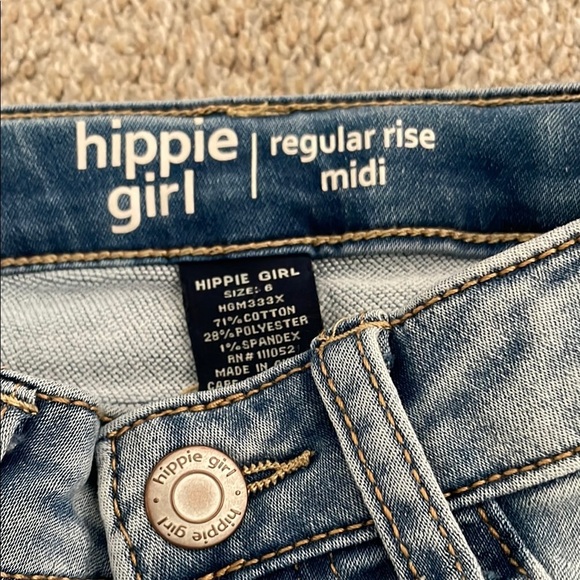 Hippie Girl Regular Rise Distressed Denim Adjustable Shorts - Picture 2 of 6
